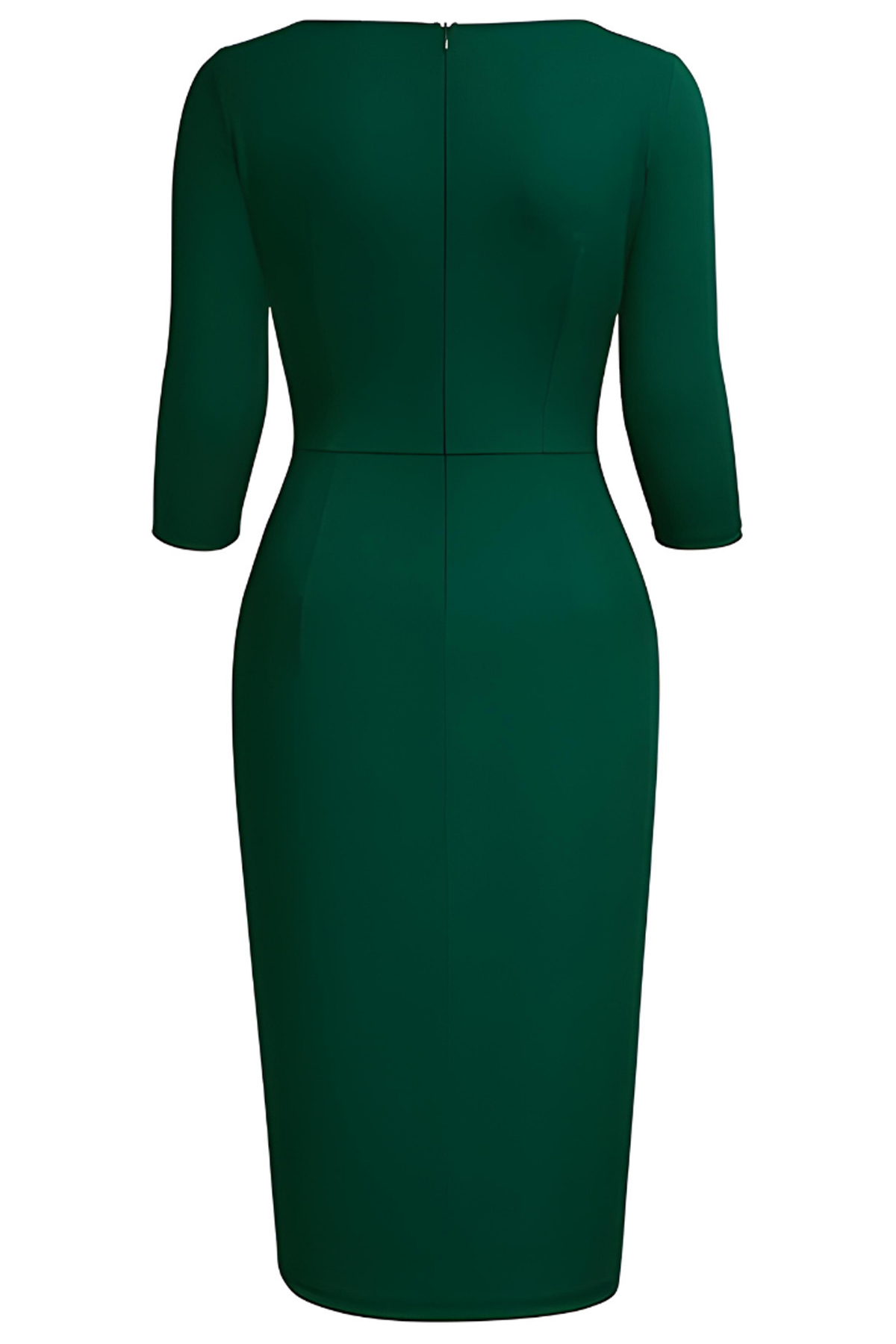 Kadın%20Büyük%20Beden%20Yeşil Bodycon%20Fırfırlı%20Yırtmaçlı%20Büyük%20Beden%20Elbise