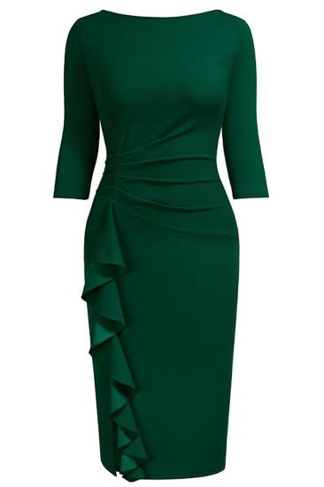 Kadın Büyük Beden Zümrüt Yeşili Bodycon Abiye Elbise
