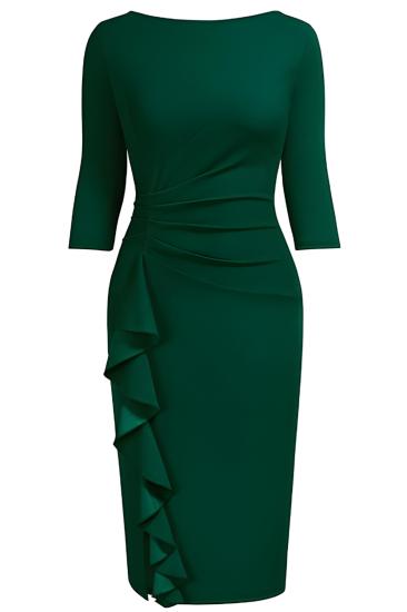 Kadın Büyük Beden Zümrüt Yeşili Bodycon Abiye Elbise